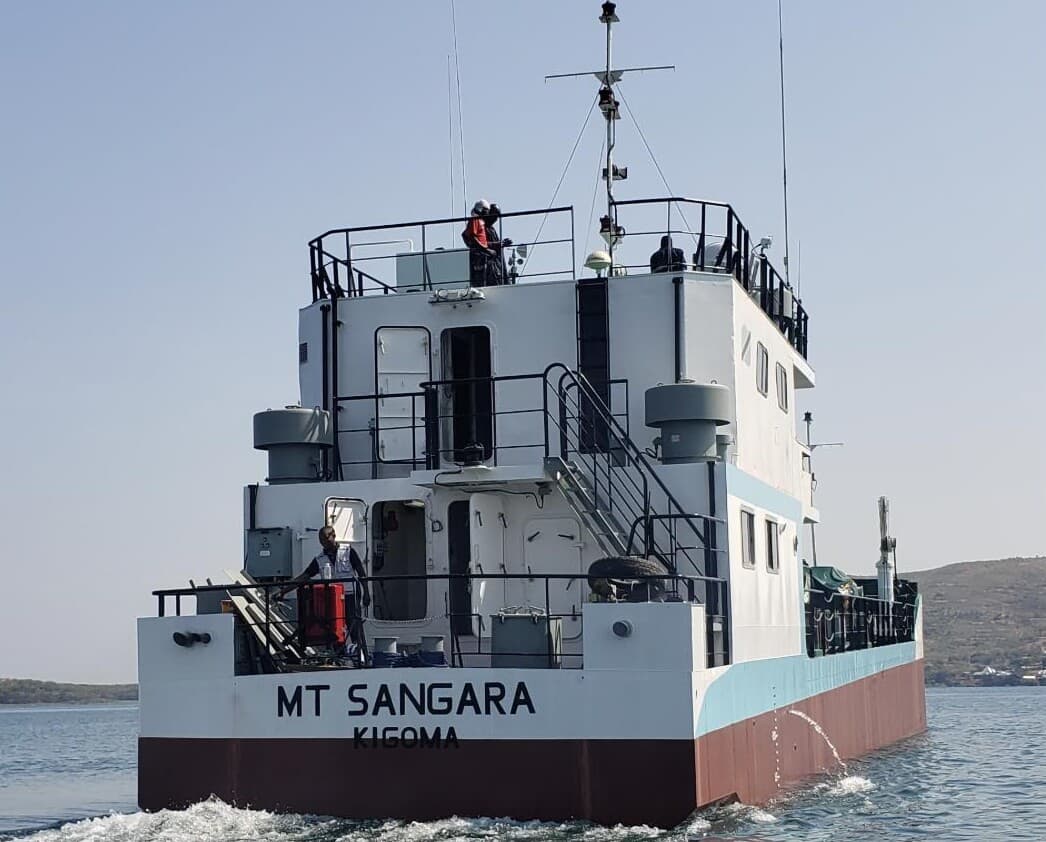 The tanker MT Sangara underway on Lake Tanganyika after rehabilitation by Aquarian Project Solutions